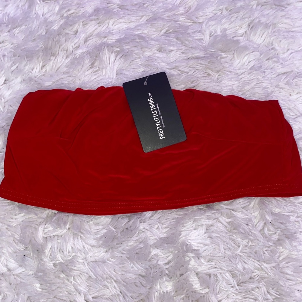 Pretty Little Thing Red Copped Tube Top